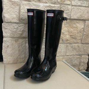 Hunter Original Tall Gloss Rain Boot Black